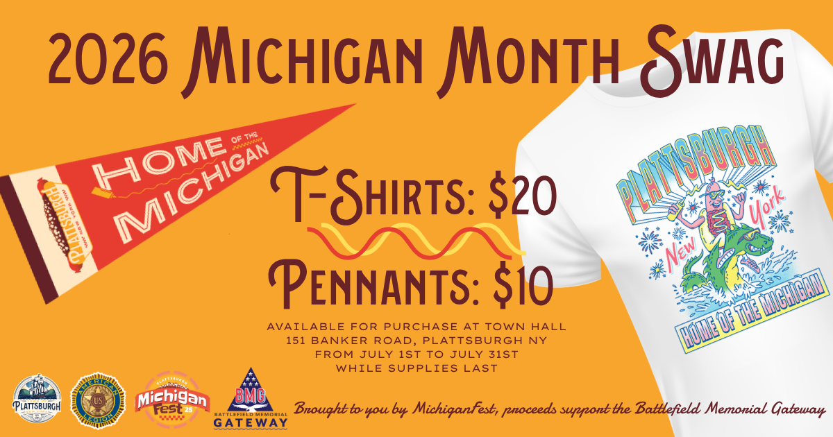 2026 Michigan Month Swag Michigan Month Swag Shirts and Pennants for Sale at Town Hall in July 2026